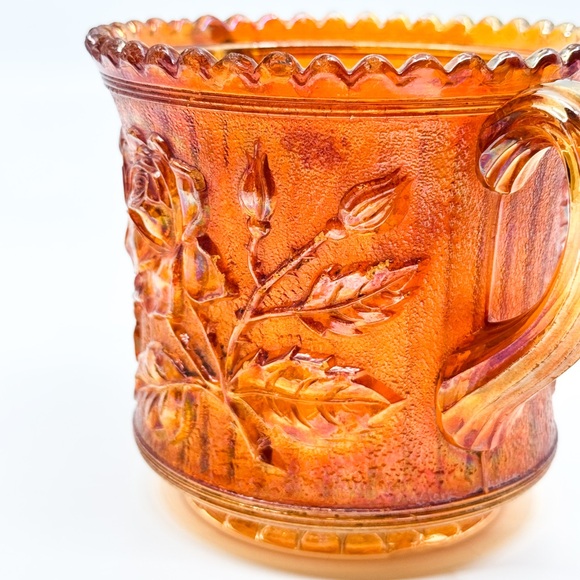 Imperial Glass 1920s Lustre Rose Marigold Carnival Glass Spooner Open Sugar Bowl - Picture 13 of 16